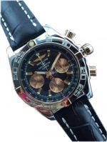 Swiss Replica Breitling Chronomat 44mm Watch Black Dial Rose gold subdial